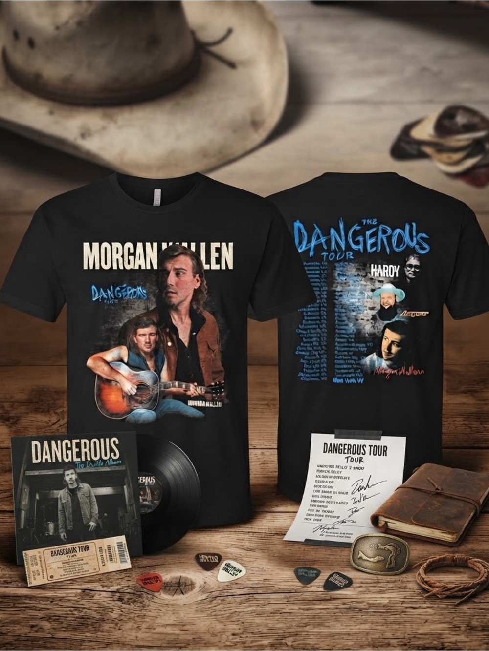 Morgan Wallen "The Dangerous Tour" Concert Graphic T-Shirt (Front & Back) L